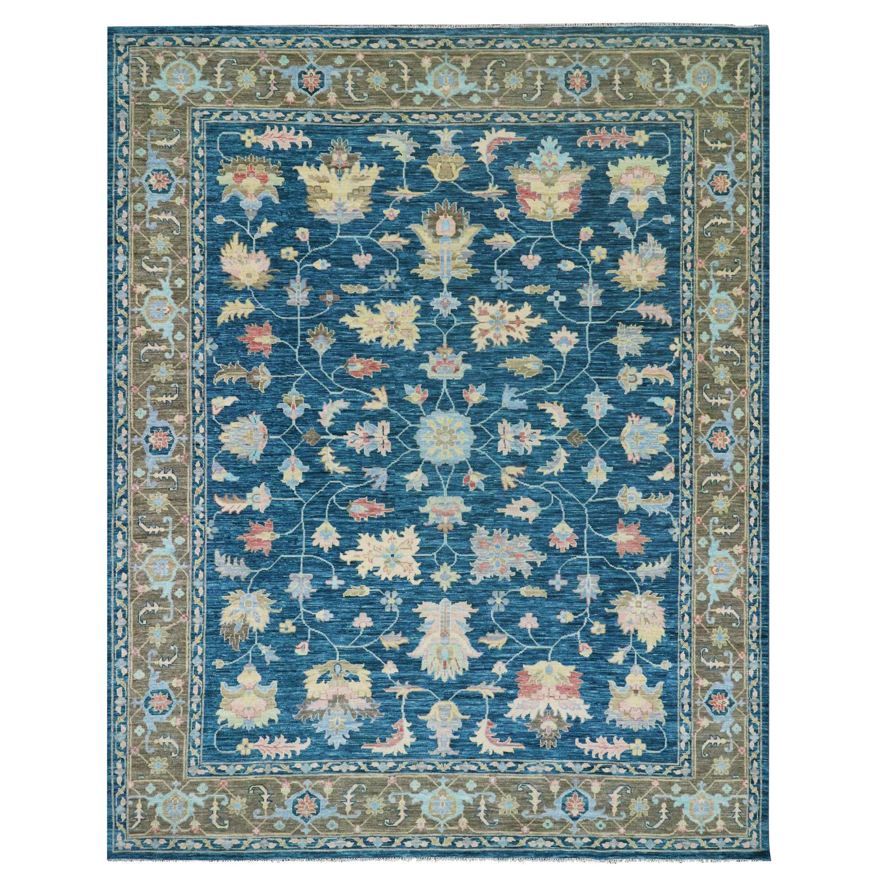 Transitional Wool Hand-Knotted Area Rug 12'1